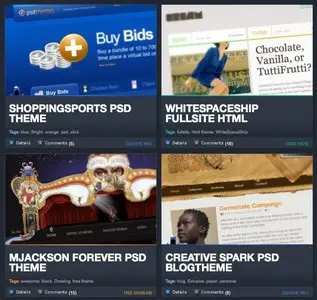 Content Teasers example from psdthemes.com