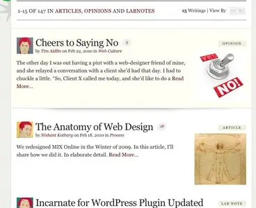 Content Teasers example from visitmix.com