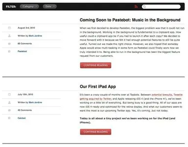 Content Teasers example from tapbots.com