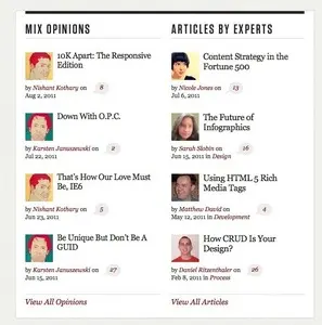 Content Teasers example from visitmix.com