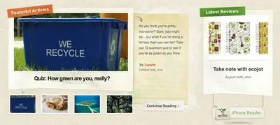 Content Teasers example from ecoki.com