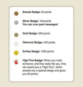 Collectible Achievements example from hello.carsonified.com