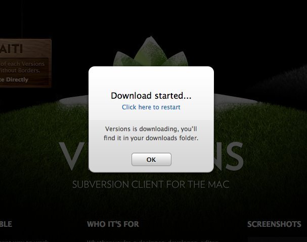 Screenshot of versionsapp.com