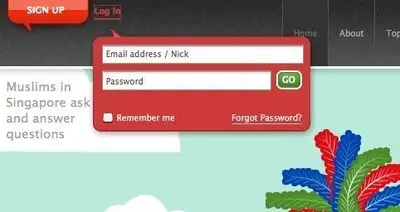 Login forms example from nasibriyanilounge.com