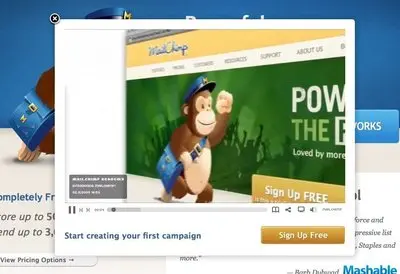 Modal example from mailchimp.com