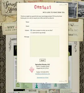 Contact form example from sprockethouse.com