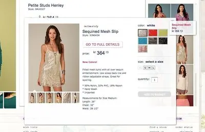 Modal example from freepeople.com