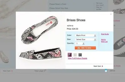 Product pages example from roxy.com