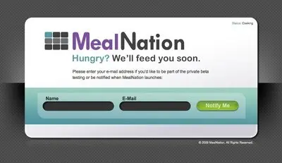 Modal example from mealnation.com