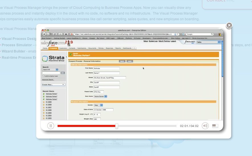 Screenshot of salesforce.com