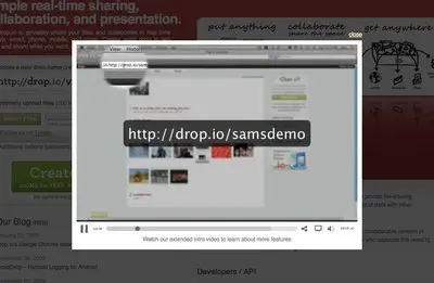 Modal example from drop.io