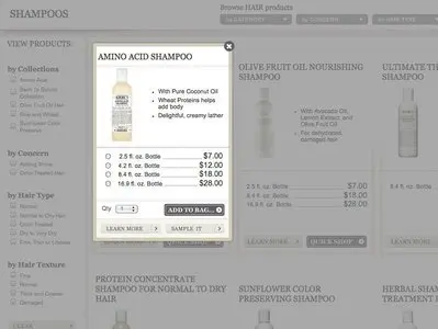 Modal example from kiehls.com