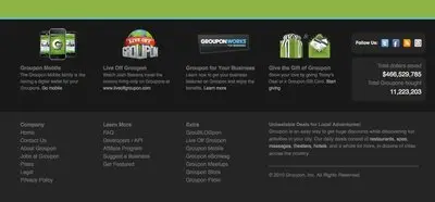 Fat Footer example from groupon.com