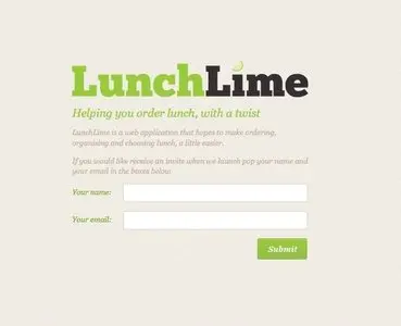Coming soon example from lunchlime.com
