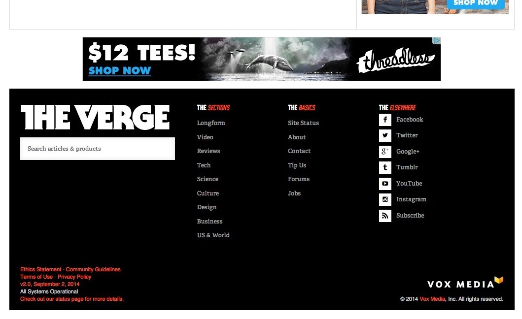 Screenshot of theverge.com