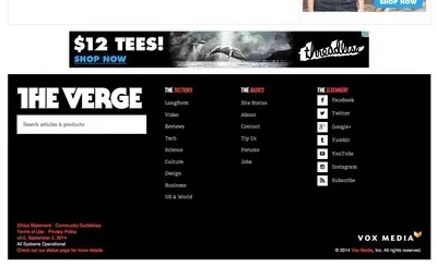 Fat Footer example from theverge.com