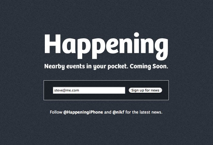 Screenshot of happening-app.com