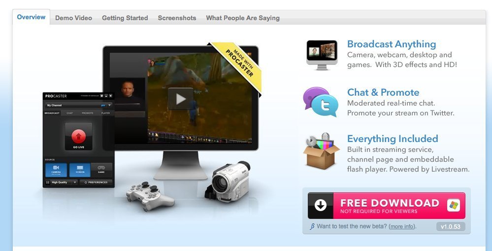 Screenshot of livestream.com