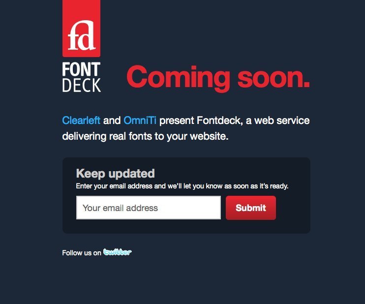 Screenshot of fontdeck.com