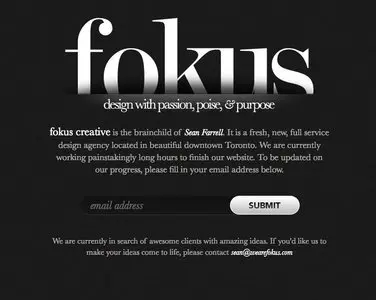 Coming soon example from wearefokus.com