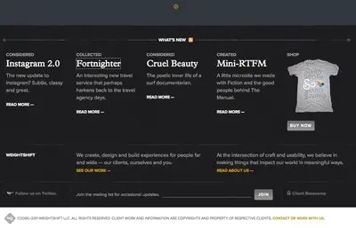 Fat Footer example from weightshift.com