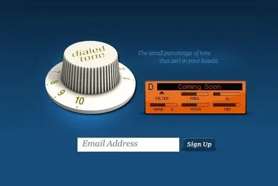 Coming soon example from dialedtone.com