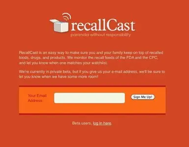 Coming soon example from recallcast.com