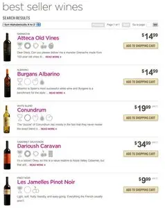 Lists example from winestore-online.com