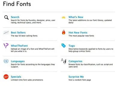 Lists example from new.myfonts.com