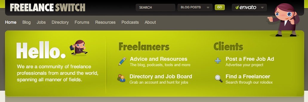 Screenshot of freelanceswitch.com