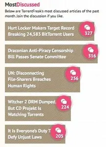 Lists example from torrentfreak.com
