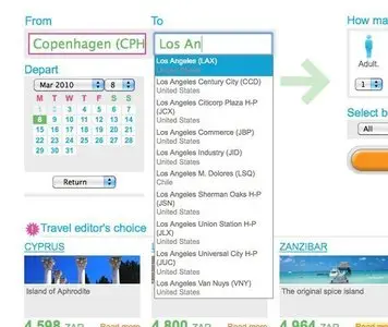 Autocomplete example from travelstart.co.za