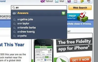 Autocomplete example from finance.yahoo.com