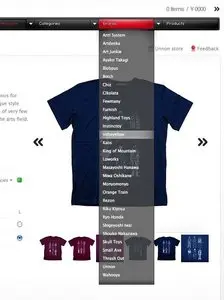 Vertical Dropdown Menu example from shop.tokyocube.com