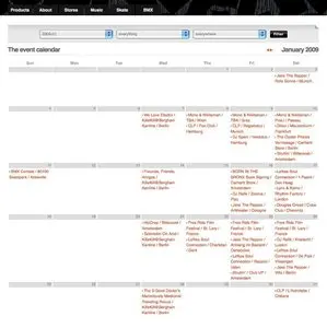 Calendars example from carhartt-streetwear.com