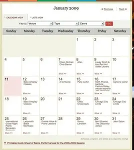 Calendars example from wolftrap.org