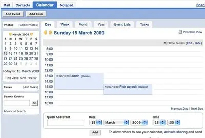 Calendars example from calendar.yahoo.com