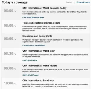 Schedule example from live.cnn.com