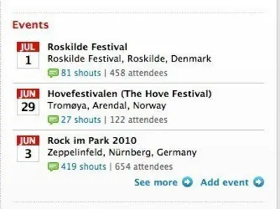 Calendars example from last.fm