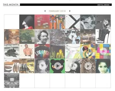 Calendars example from nowness.com