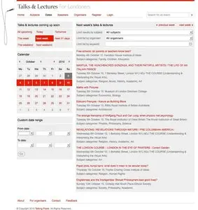 Calendars example from talksandlectures.com