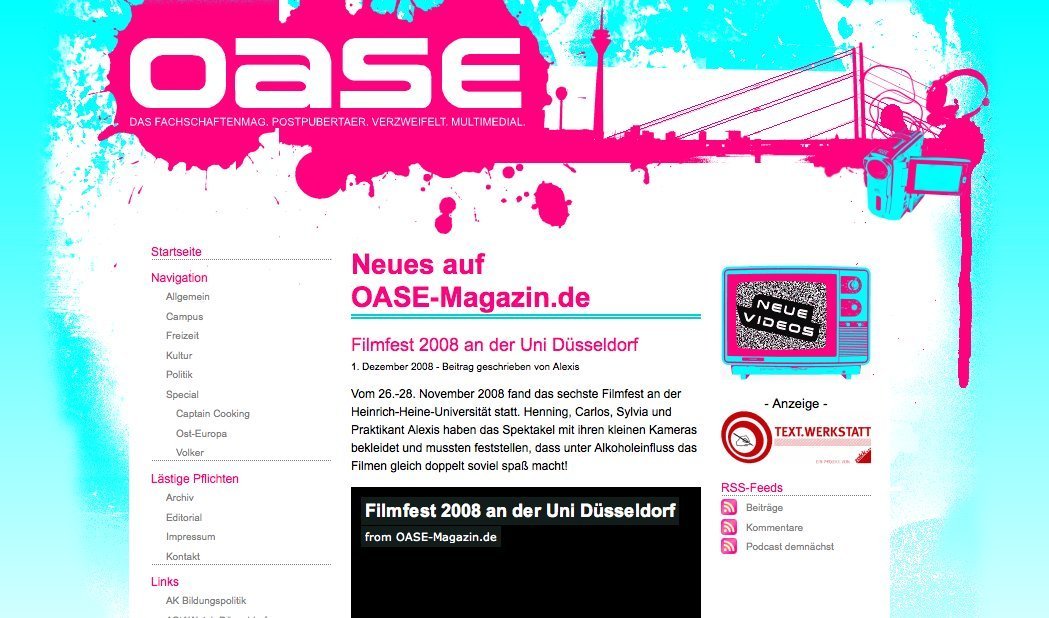 Screenshot of oase-magazin.de