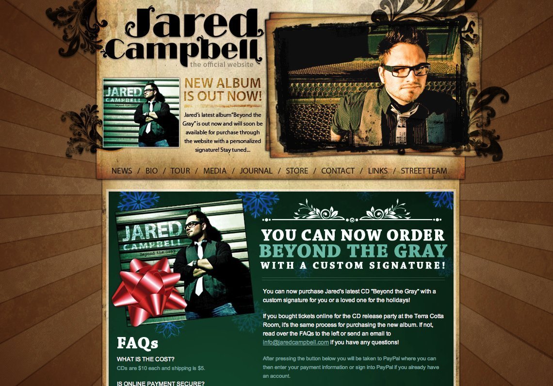 Screenshot of jaredcampbell.com