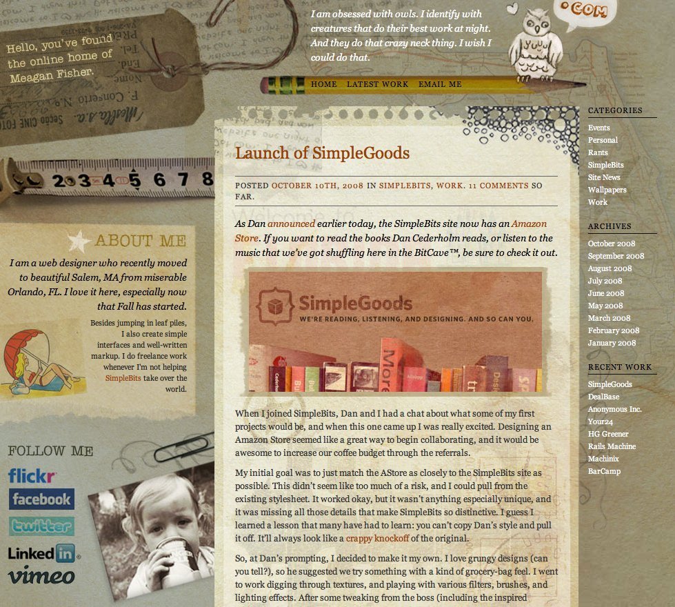 Screenshot of meaganfisher.com