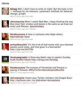 Activity Stream example from twitter.com