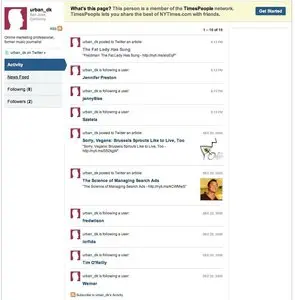 Activity Stream example from timespeople.nytimes.com