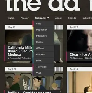 Vertical Dropdown Menu example from theadfeed.com