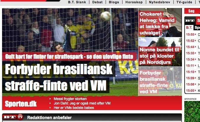 Screenshot of bt.dk