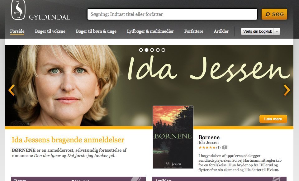 Screenshot of gyldendal.dk