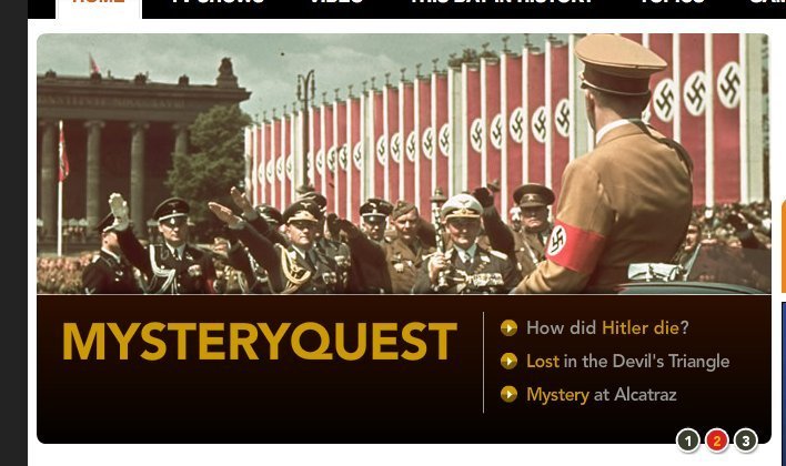 Screenshot of history.com